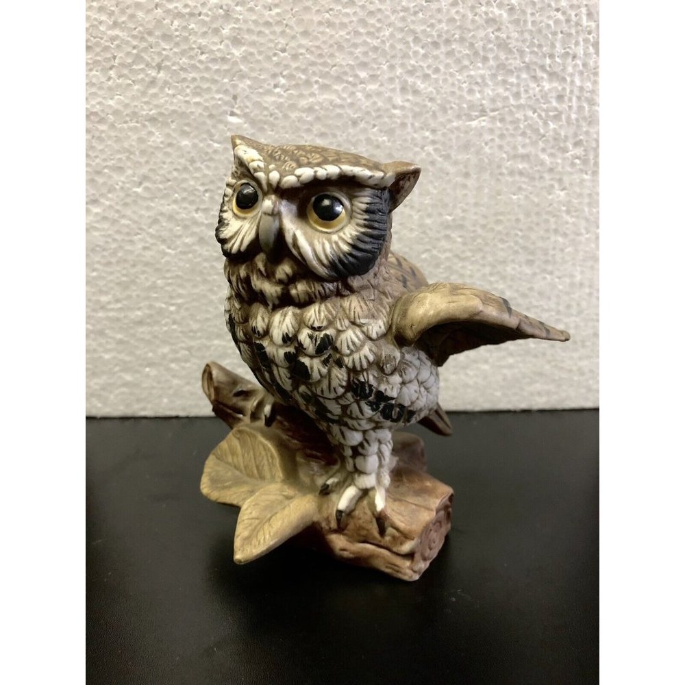 VINTAGE HOMCO OWL FIGURE  #1114 Porcelain Retro Figurine 5" - Home‎ Interiors